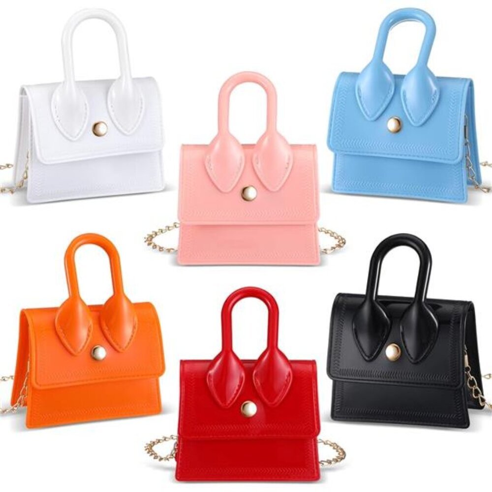 Mini Crossbody Bags for Women Toddler Party Favor Tiny Shoulder Purse 6 Pack